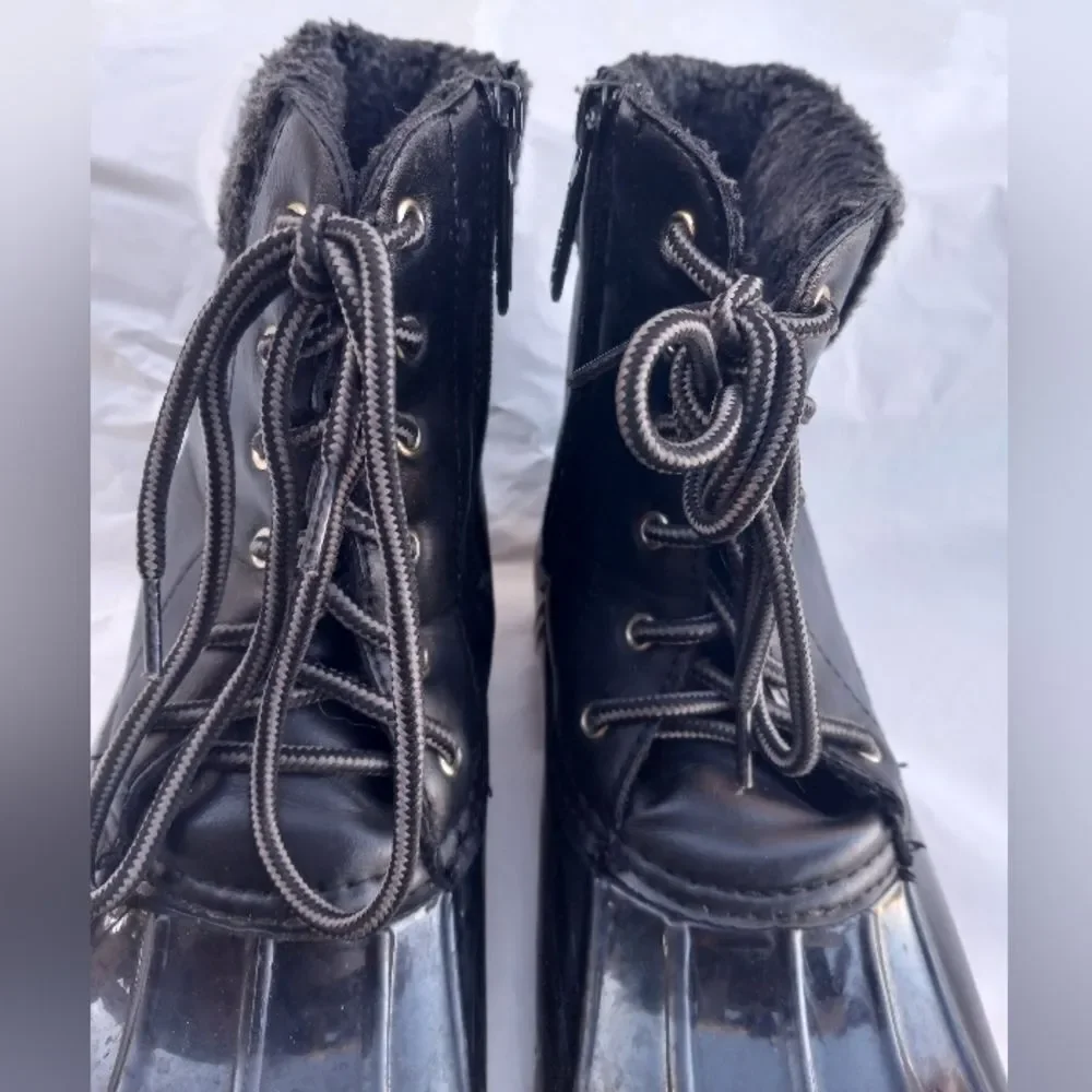 Nature Breeze Womens Winter Boots Mid Calf Water Proof Faux  Fur Black Size 8